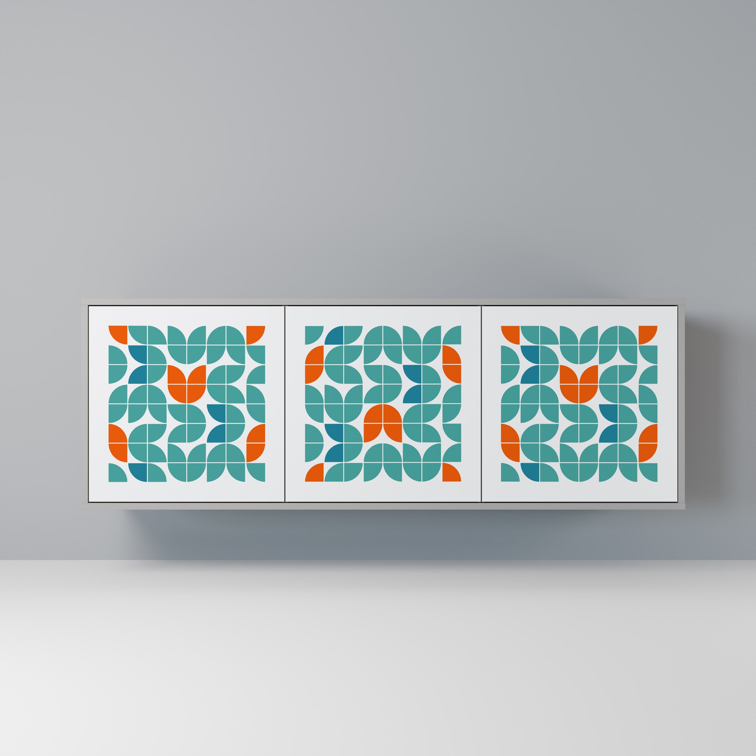 BE THE CHANGE Aparador de 3 Portas em Acabamento Cinzento