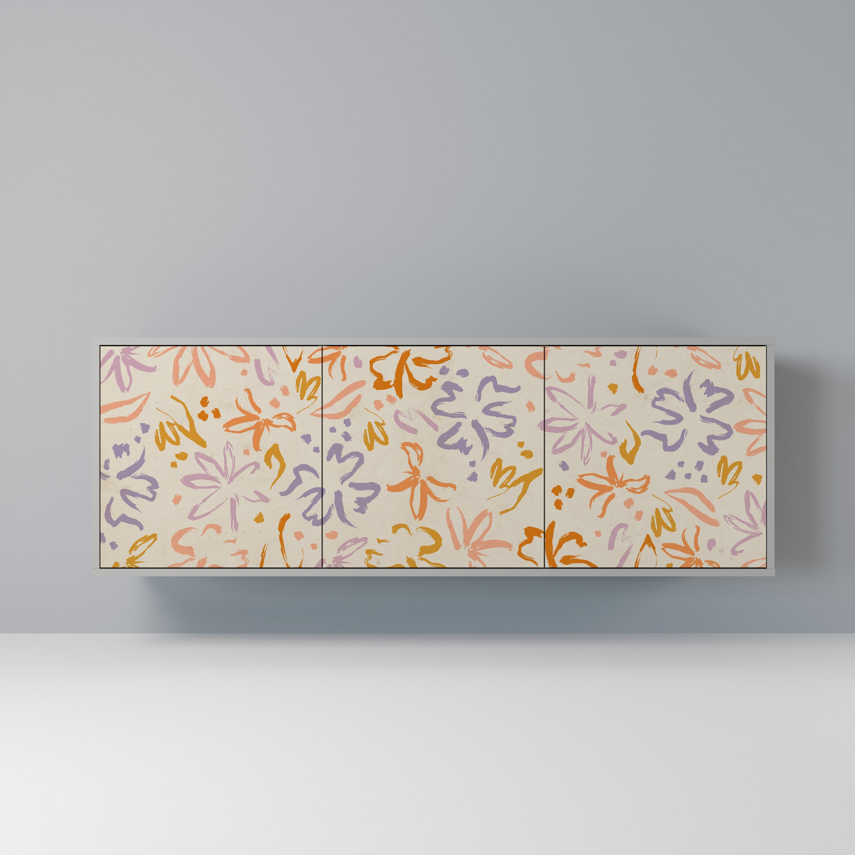 SPRING WHIMSY Aparador de 3 Portas em Acabamento Cinzento