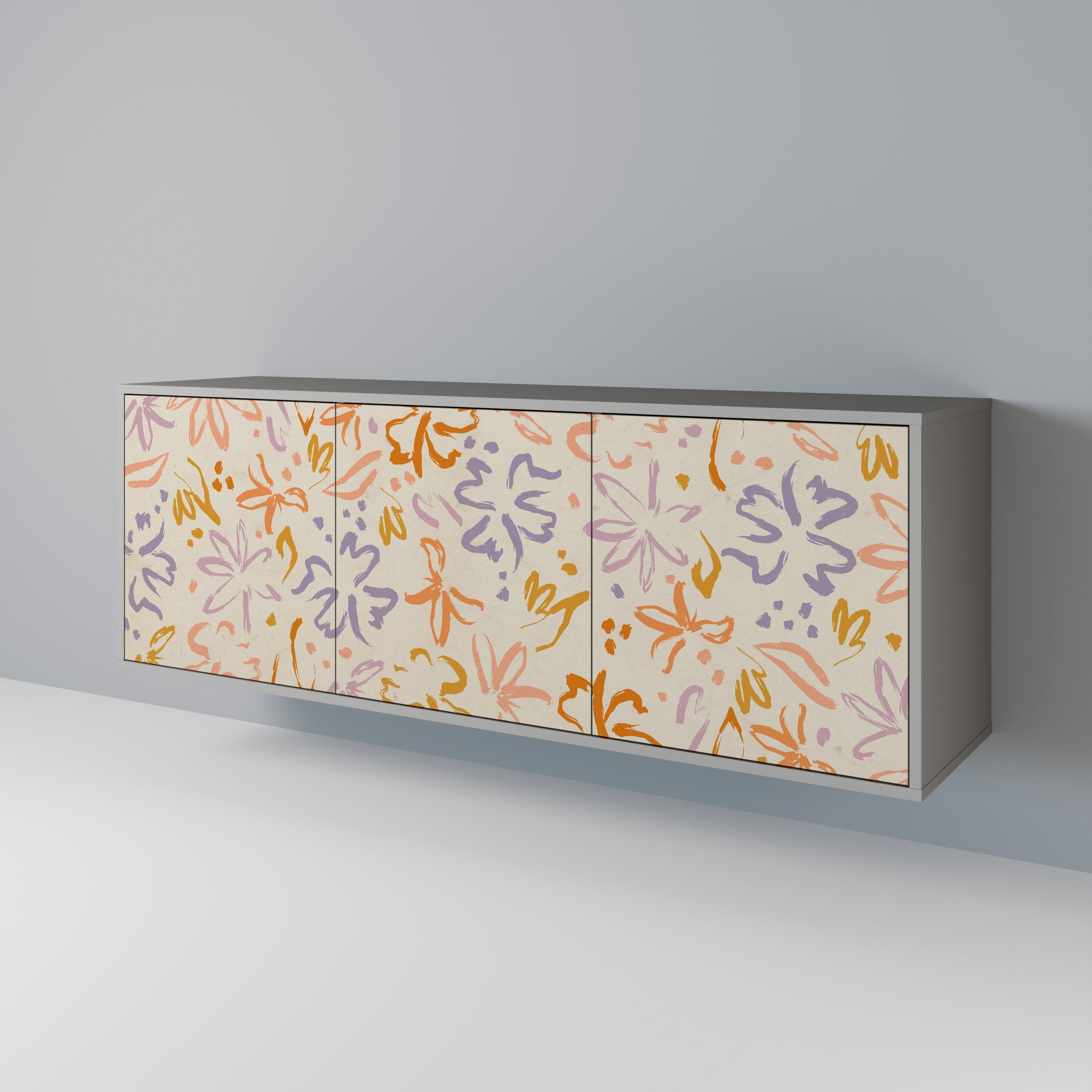 SPRING WHIMSY Aparador de 3 Portas em Acabamento Cinzento