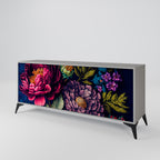 BLOOMING ELEGANCE 3-Door Sideboard in Grey Finish