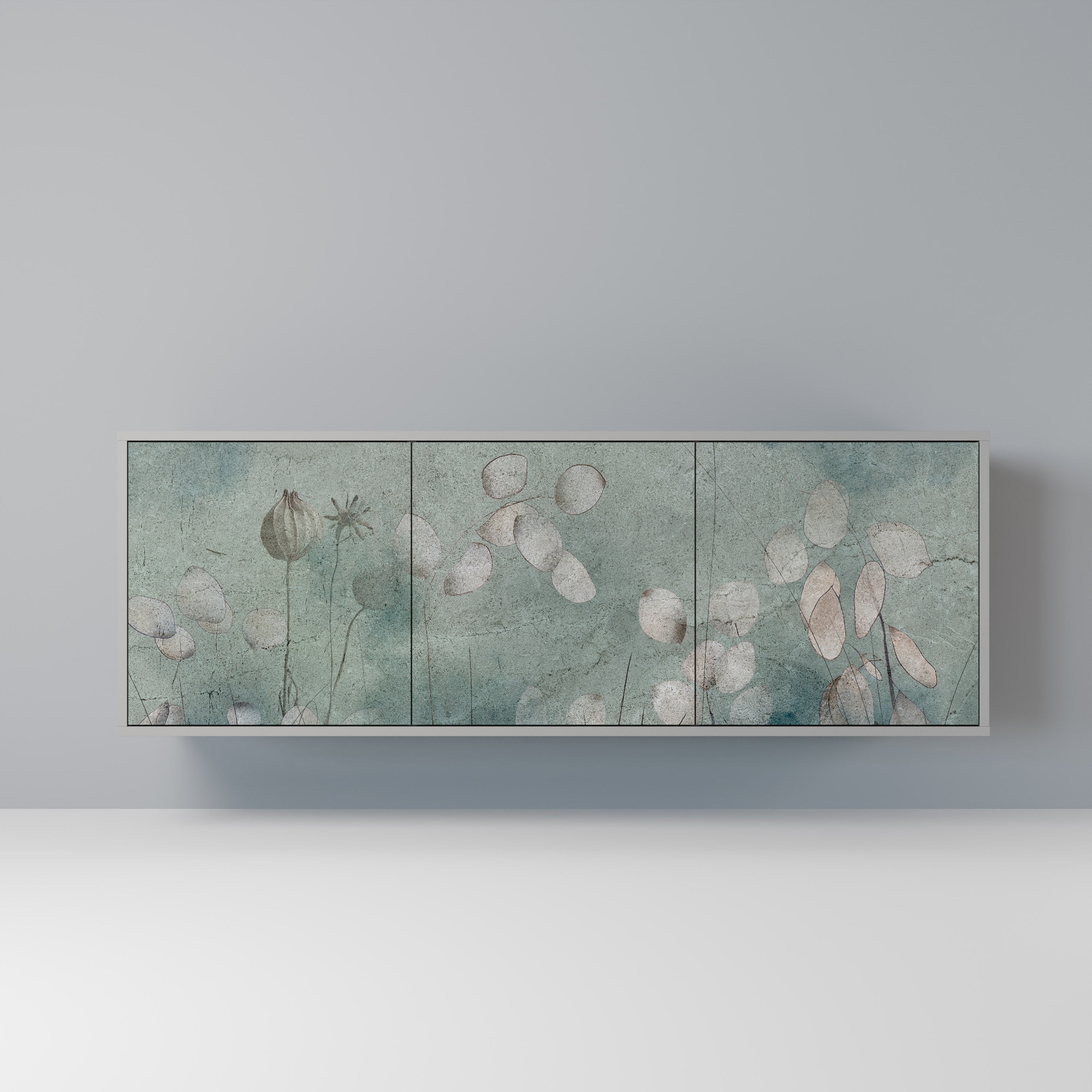 NIGHT LADY Aparador de 3 Portas em Acabamento Cinzento