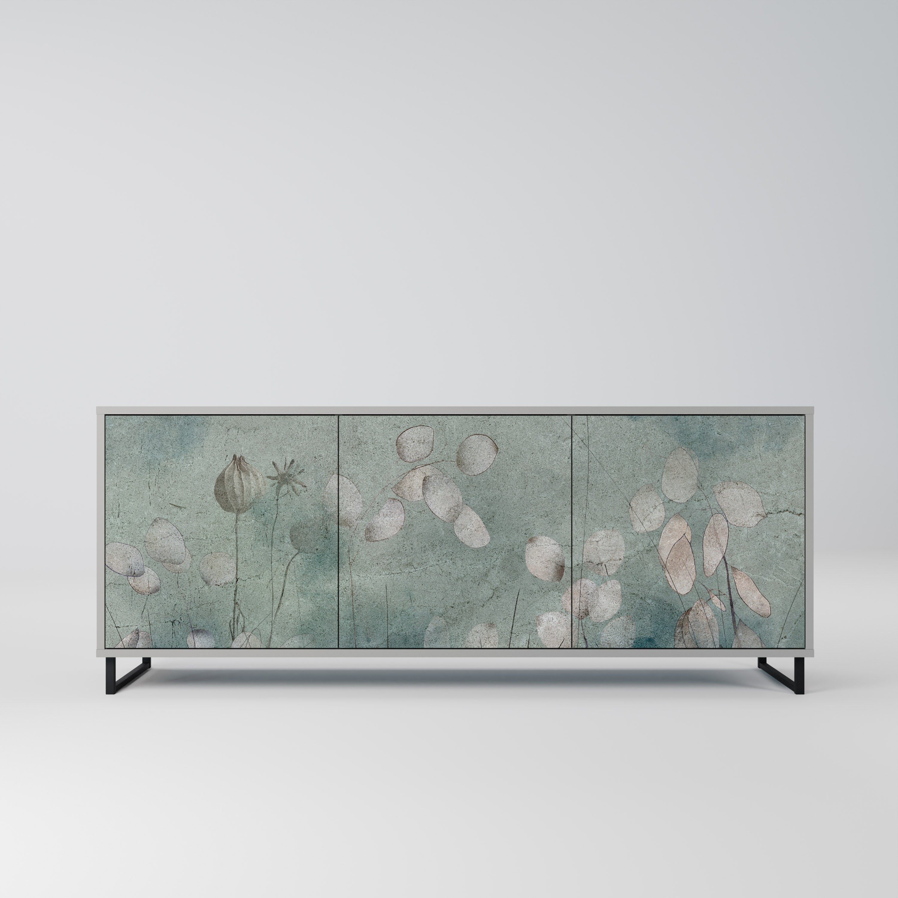 NIGHT LADY Aparador de 3 Portas em Acabamento Cinzento