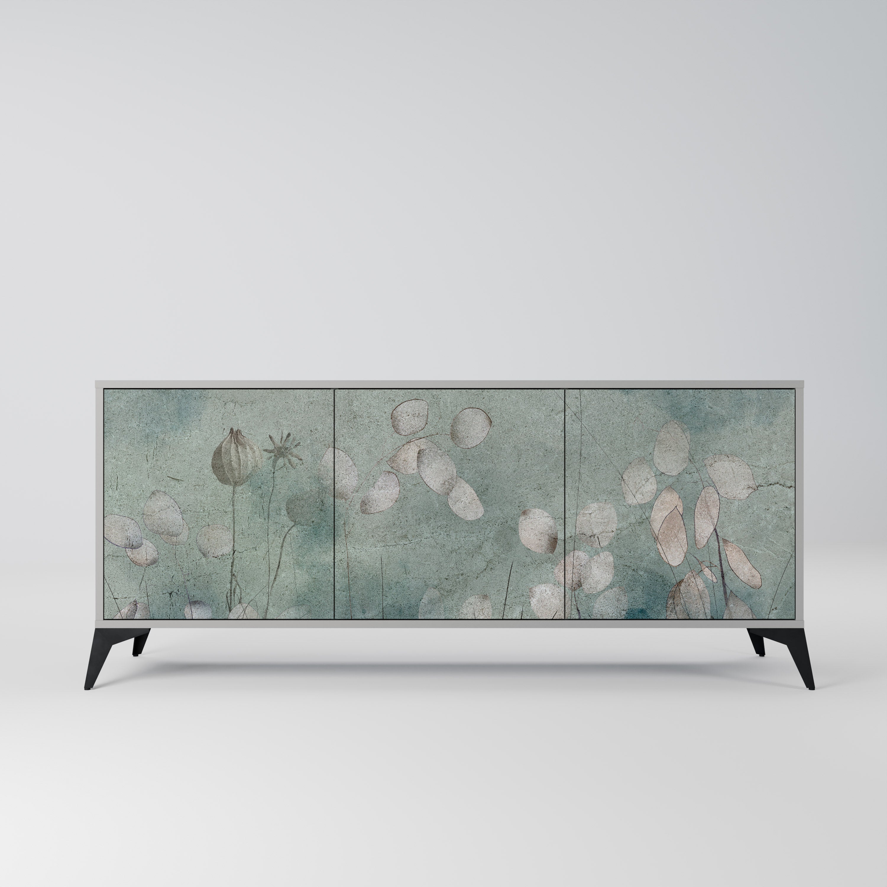 NIGHT LADY Aparador de 3 Portas em Acabamento Cinzento