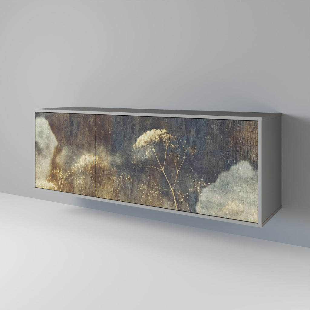 GENTLE POWER Aparador de 3 Portas em Acabamento Cinzento