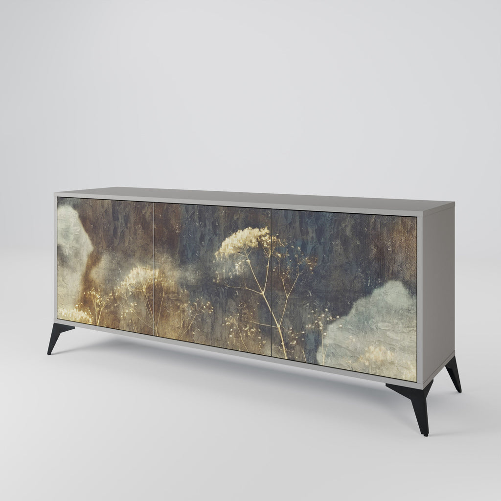 GENTLE POWER Aparador de 3 Portas em Acabamento Cinzento