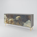 GENTLE POWER Aparador de 3 Portas em Acabamento Cinzento