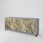 HERBAL GRACE 3-Door Sideboard in Grey Finish