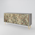 HERBAL GRACE 3-Door Sideboard in Grey Finish