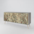 HERBAL GRACE 3-Door Sideboard in Grey Finish