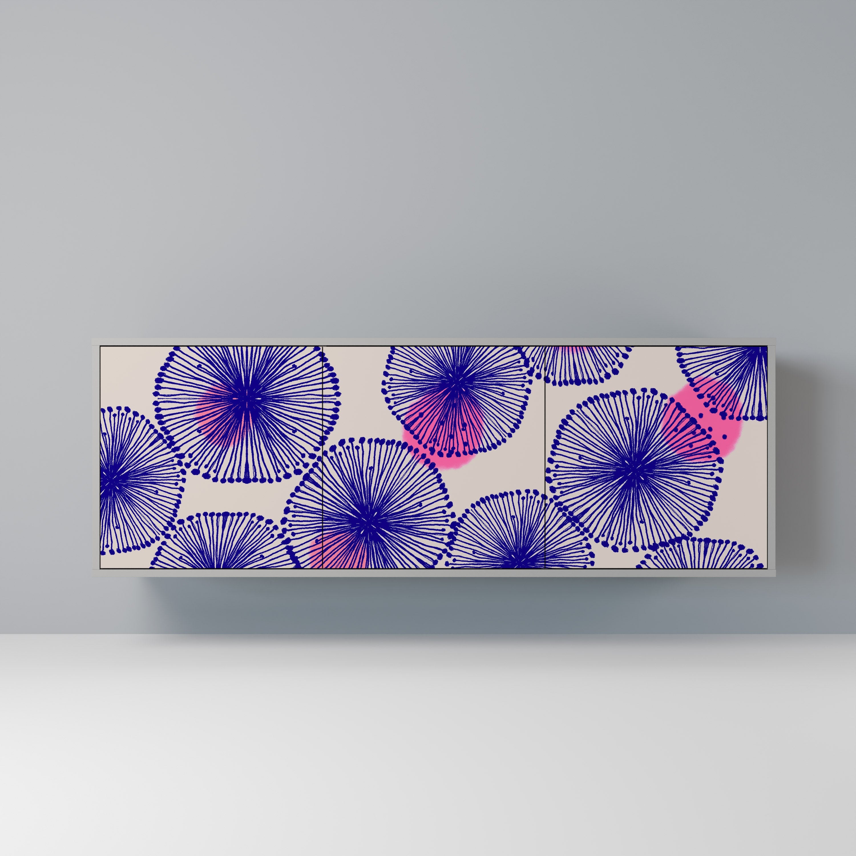 MAGIC NATURE Aparador de 3 Portas em Acabamento Cinzento