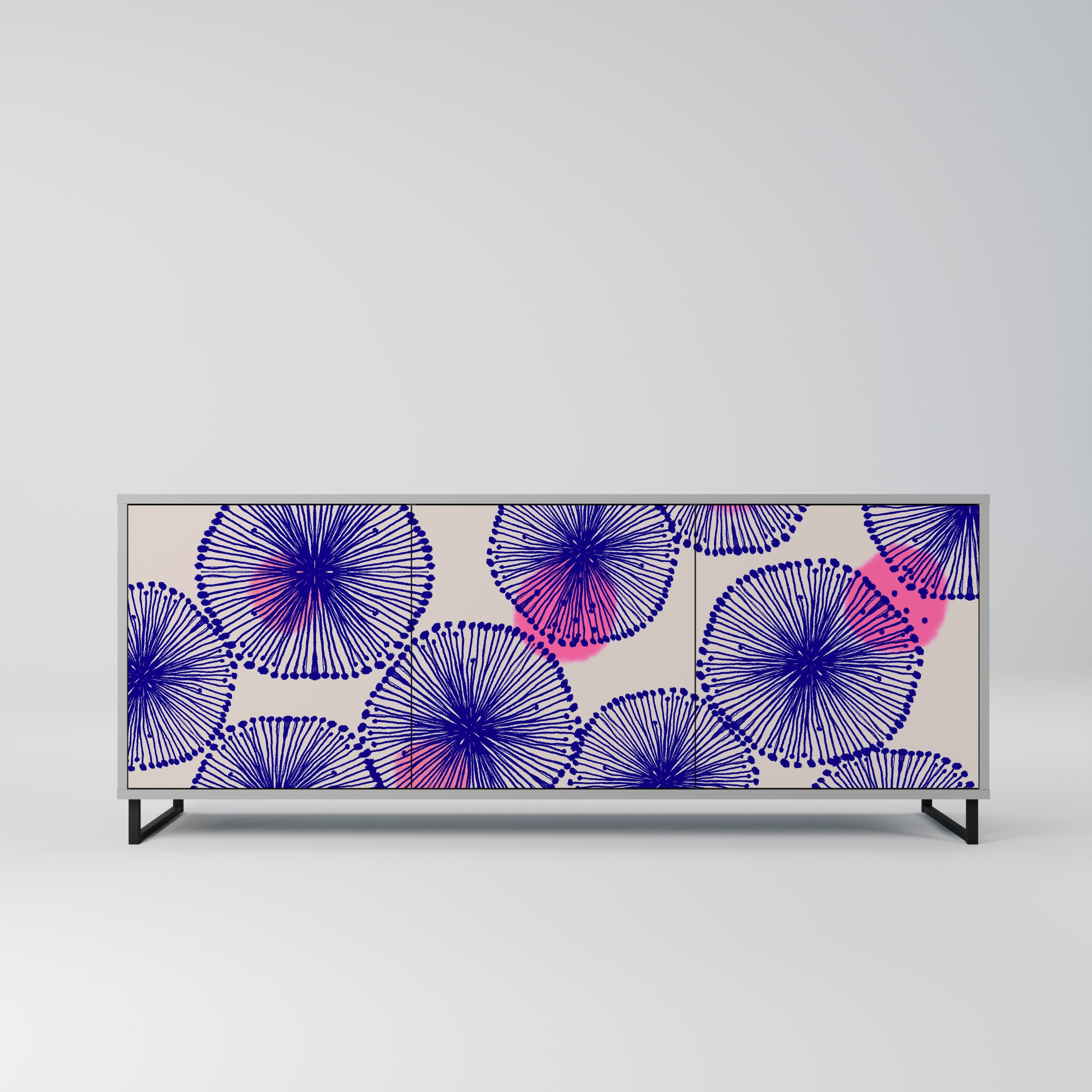 MAGIC NATURE Aparador de 3 Portas em Acabamento Cinzento