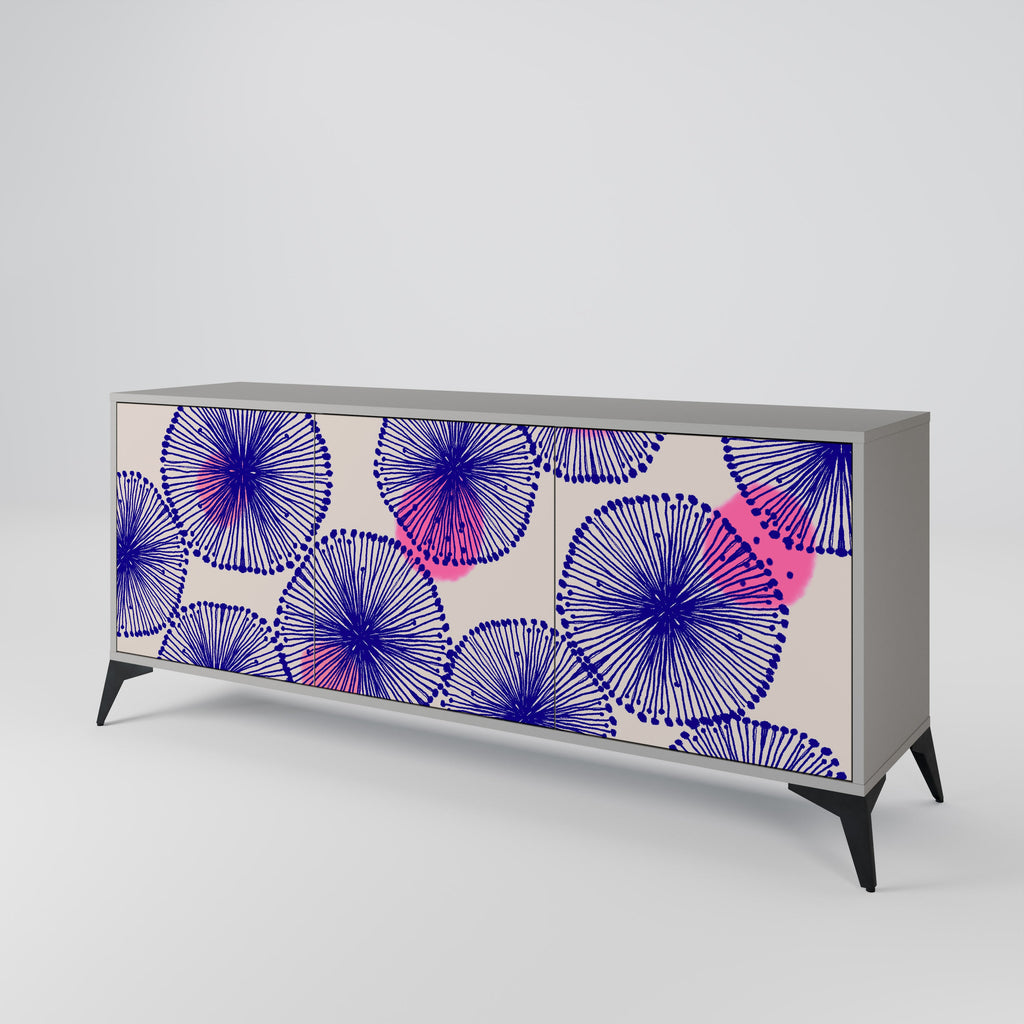 MAGIC NATURE Aparador de 3 Portas em Acabamento Cinzento