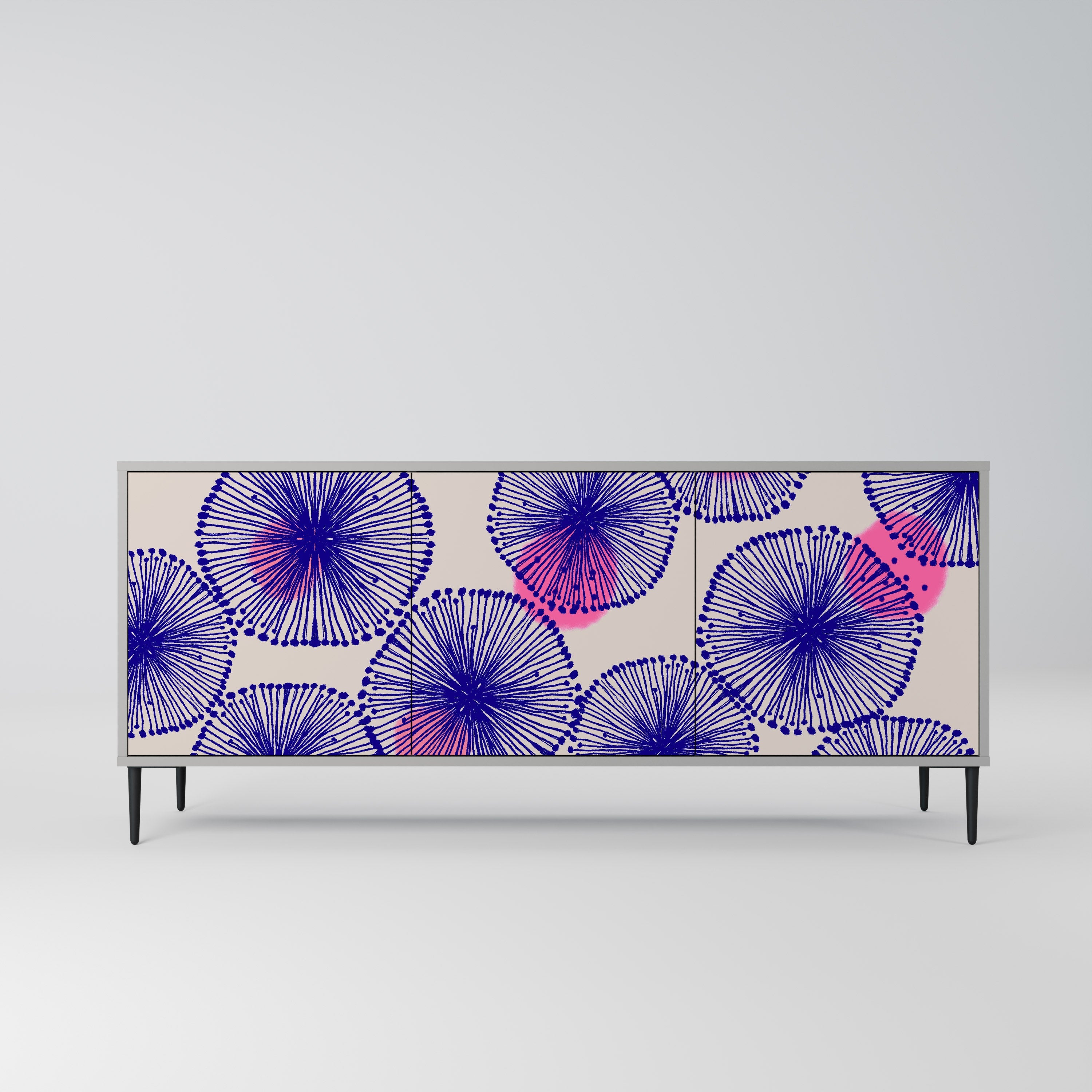 MAGIC NATURE Aparador de 3 Portas em Acabamento Cinzento