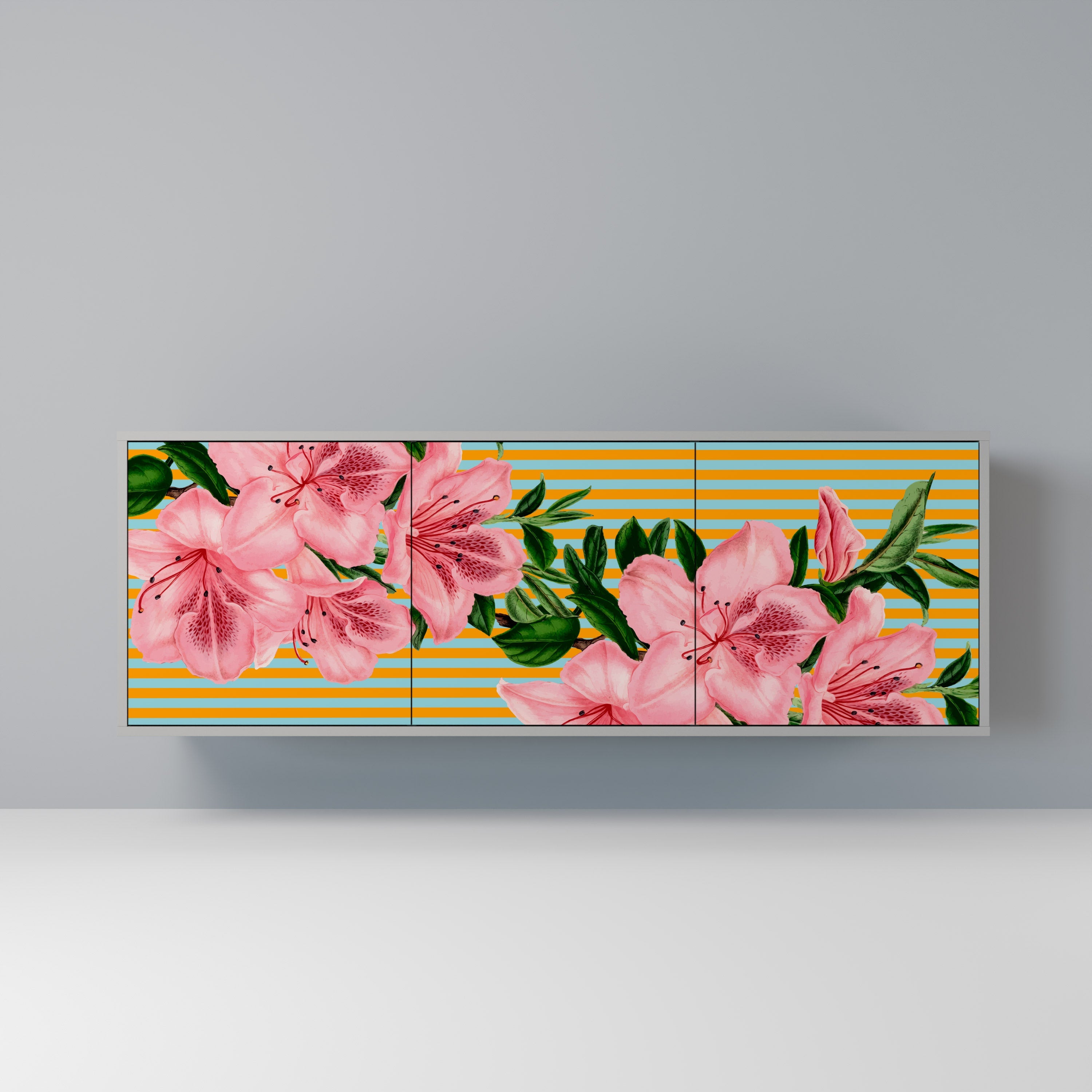 FRAGILE BEAUTY Aparador de 3 Portas em Acabamento Cinzento