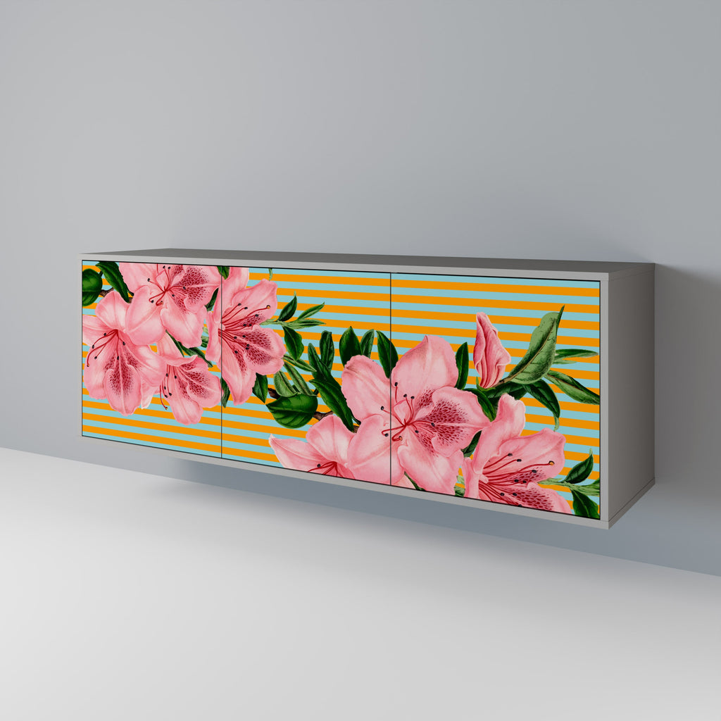 FRAGILE BEAUTY Aparador de 3 Portas em Acabamento Cinzento