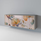 SOFTEN POPPY Aparador de 3 Portas em Acabamento Cinzento