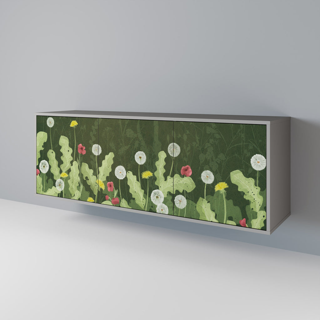 DANDELION AMUSE Aparador de 3 Portas em Acabamento Cinzento