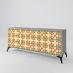 FLORAL DECOR 3-Door Sideboard in Grey Finish
