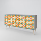 FLORAL DECOR 3-Door Sideboard in Grey Finish