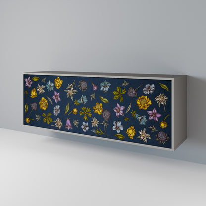 FLOWERS ON NAVY BLUE Aparador de 3 Portas