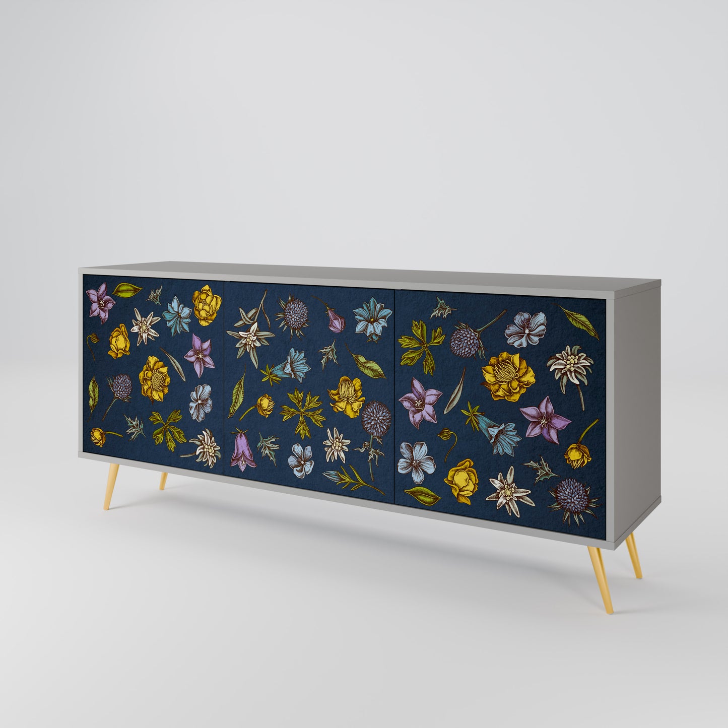 FLOWERS ON NAVY BLUE Aparador de 3 Portas