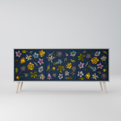 FLOWERS ON NAVY BLUE Aparador de 3 Portas
