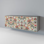 ORGANIC FOLKLORE Aparador de 3 Portas em Acabamento Cinzento