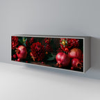 DAHLIAS AND POMEGRANATES 3-Door Sideboard in Grey Finish