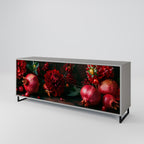 DAHLIAS AND POMEGRANATES 3-Door Sideboard in Grey Finish