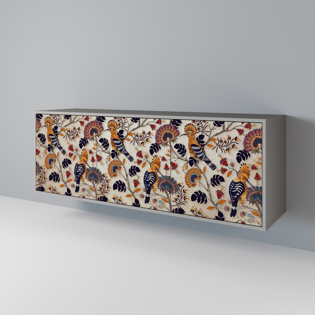 EMINENT HOOPOE Aparador de 3 Portas em Acabamento Cinzento