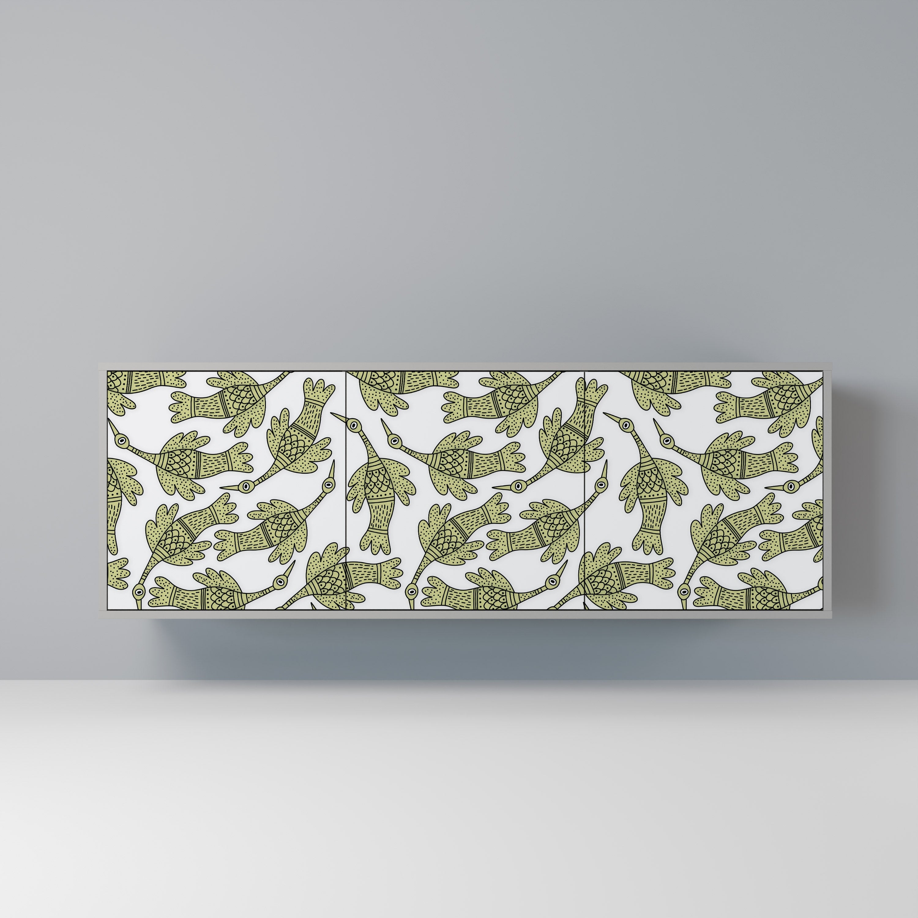 SEEDLING SONGBIRD Aparador de 3 Portas em Acabamento Cinzento