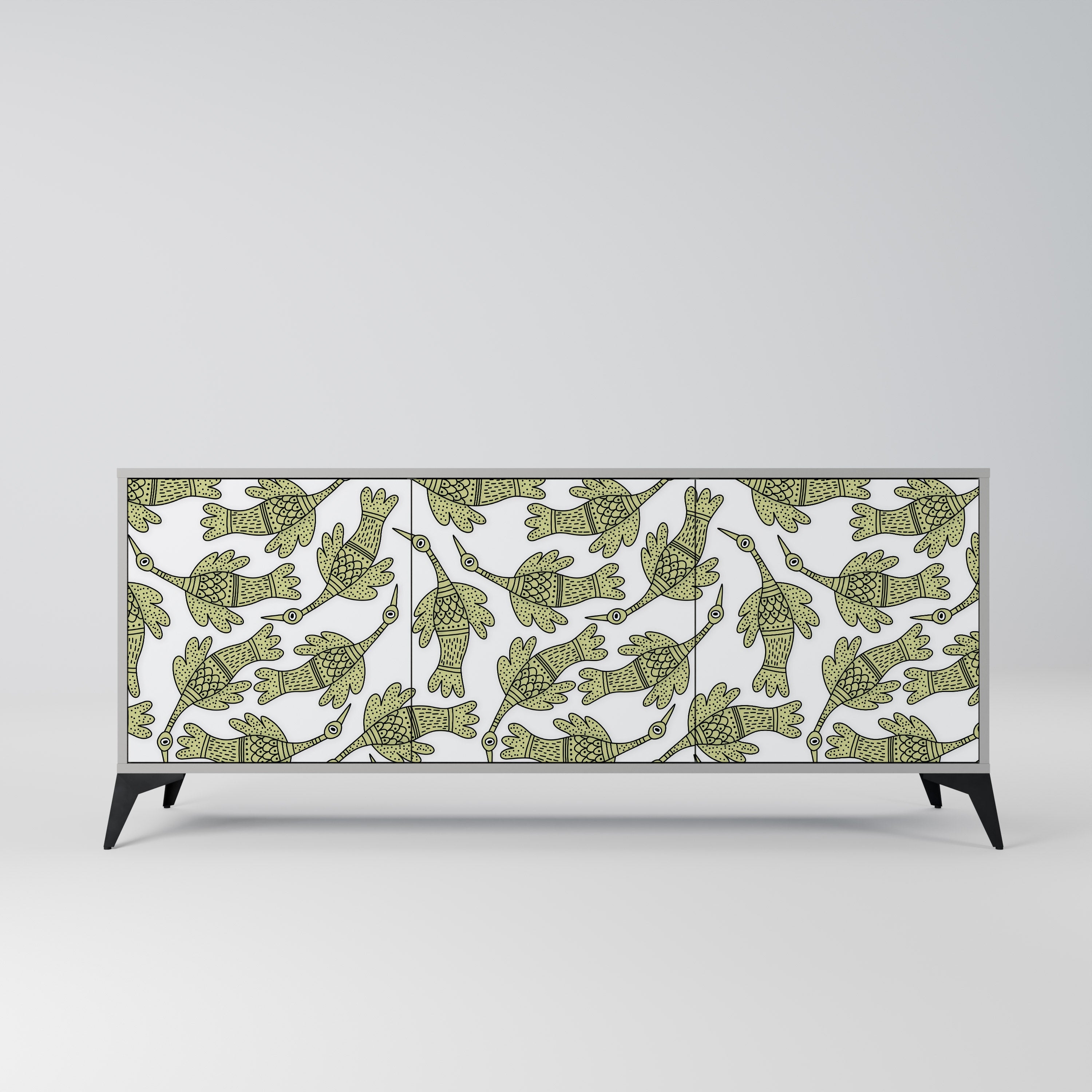 SEEDLING SONGBIRD Aparador de 3 Portas em Acabamento Cinzento