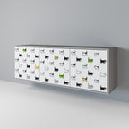 CATS COMPILATION Aparador de 3 Portas em Acabamento Cinzento