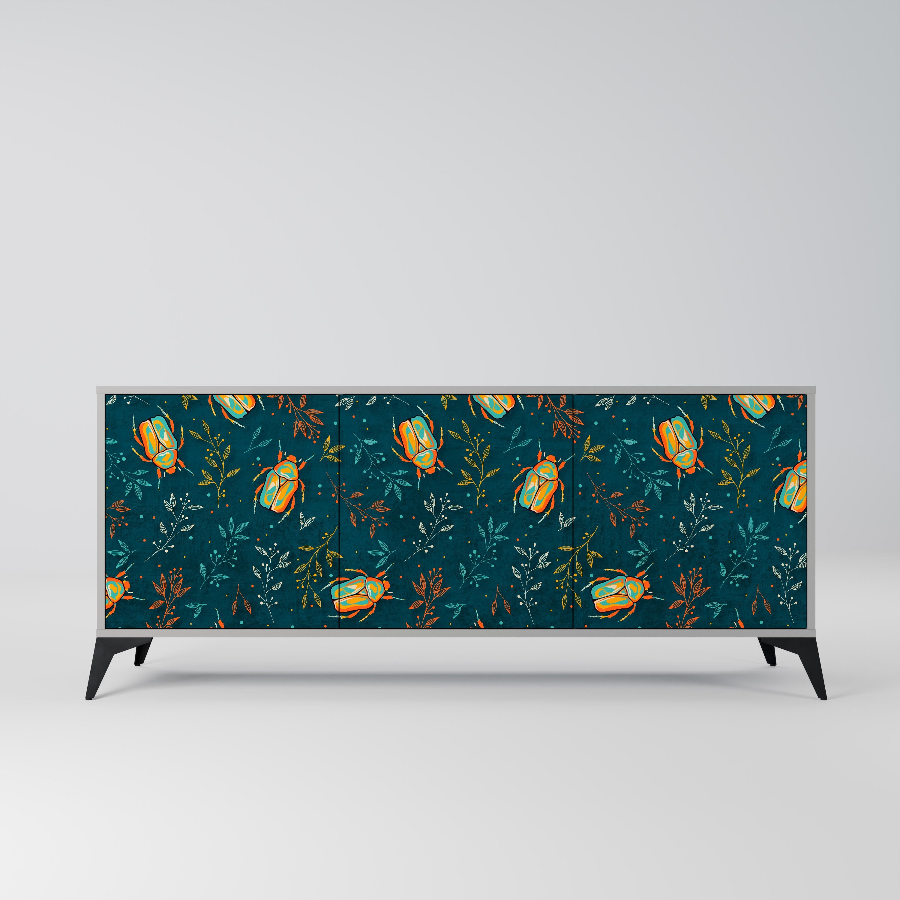 AUTUMN INSECTS Aparador de 3 Portas em Acabamento Cinzento