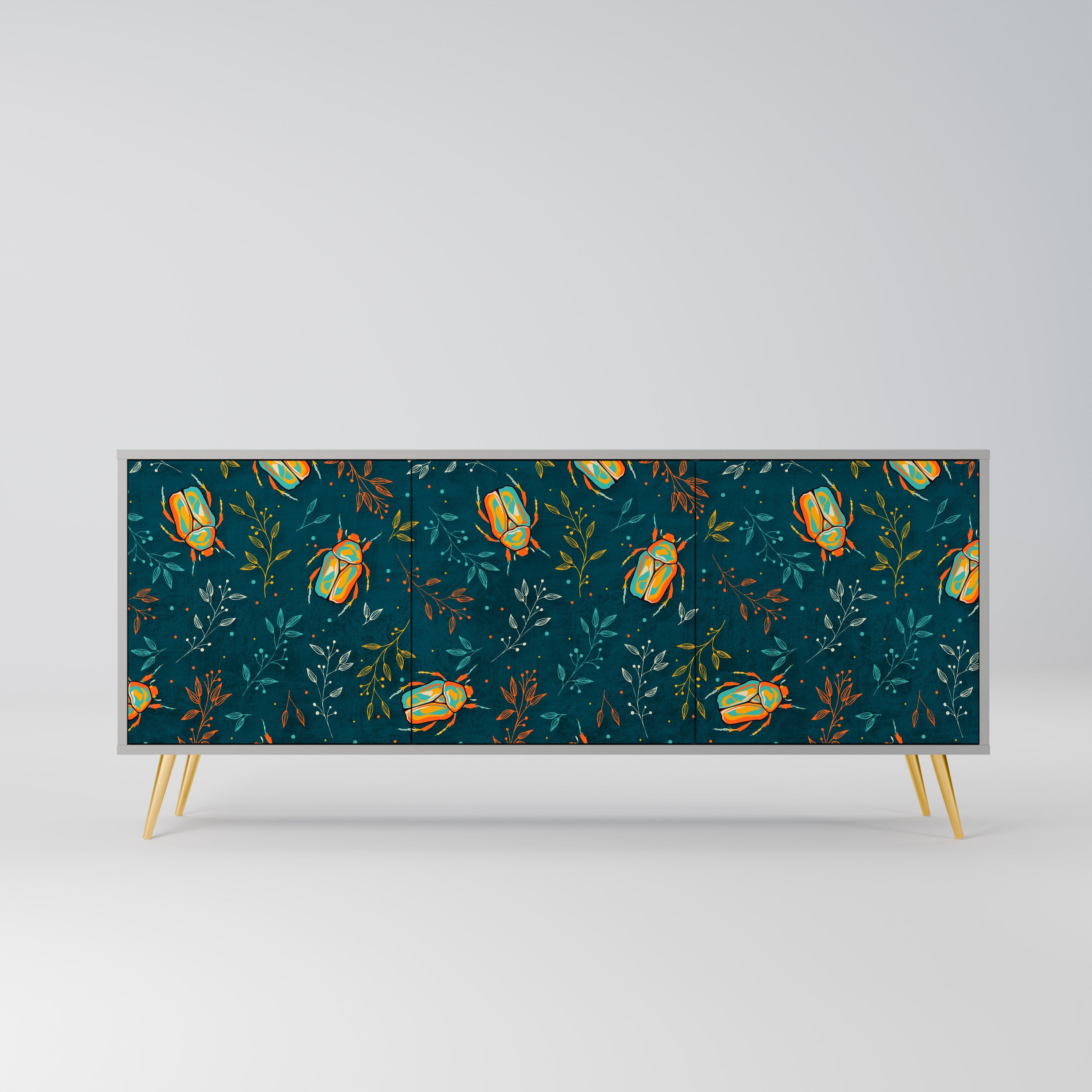 AUTUMN INSECTS Aparador de 3 Portas em Acabamento Cinzento