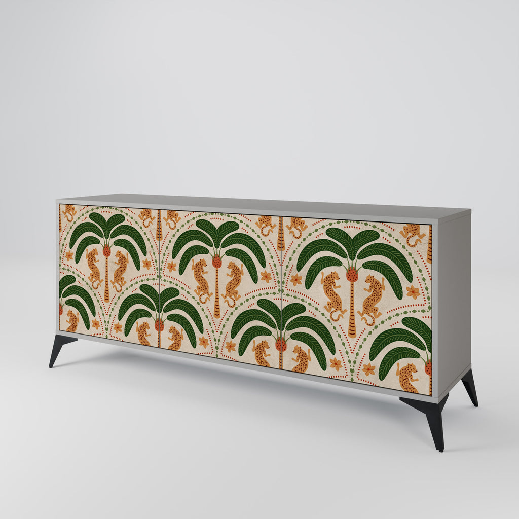 DANCING PREDATORS Aparador de 3 Portas em Acabamento Cinzento