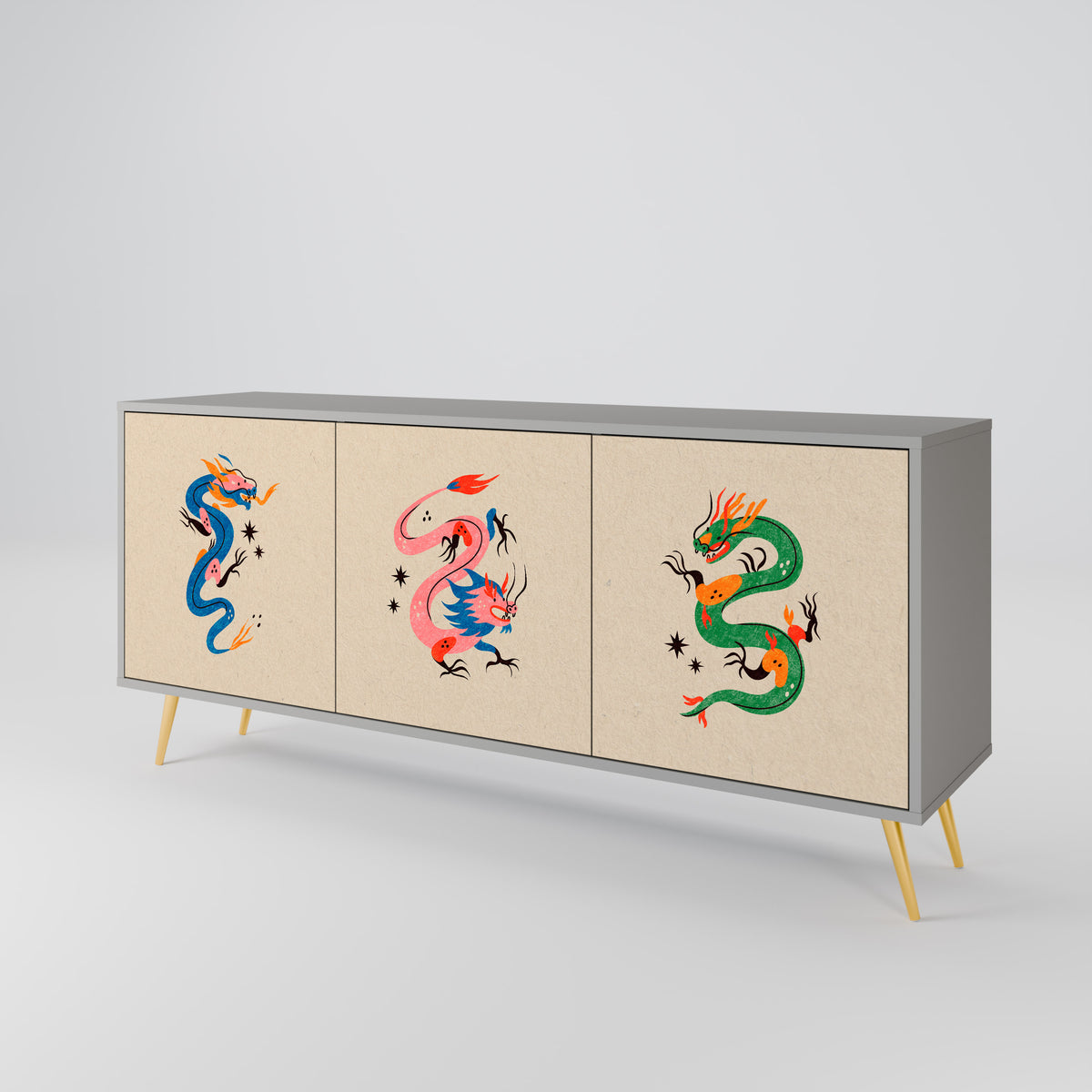 MYTHOLOGICAL CREATURES 3-Door Sideboard