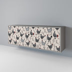 HAPPY HENS 3-Door Sideboard in Grey Finish