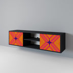 GEOMETRIC BRILLIANCE 2-Door TV Stand in Black Finish