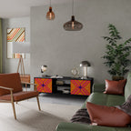 GEOMETRIC BRILLIANCE 2-Door TV Stand in Black Finish