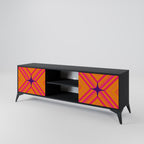 GEOMETRIC BRILLIANCE 2-Door TV Stand in Black Finish