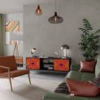 GEOMETRIC BRILLIANCE 2-Door TV Stand in Black Finish