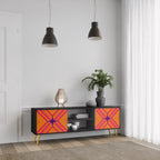 GEOMETRIC BRILLIANCE 2-Door TV Stand in Black Finish