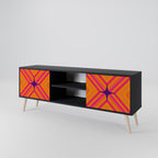 GEOMETRIC BRILLIANCE 2-Door TV Stand in Black Finish