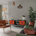 GEOMETRIC BRILLIANCE 2-Door TV Stand in Black Finish