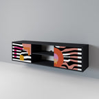 CHROMATIC ABSTRACT 2-Door TV Stand in Black Finish