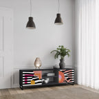 CHROMATIC ABSTRACT 2-Door TV Stand in Black Finish