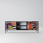 CHROMATIC ABSTRACT 2-Door TV Stand in Black Finish