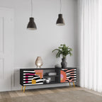 CHROMATIC ABSTRACT 2-Door TV Stand in Black Finish