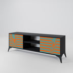 LINE COLLAPSE 2-Door TV Stand in Black Finish